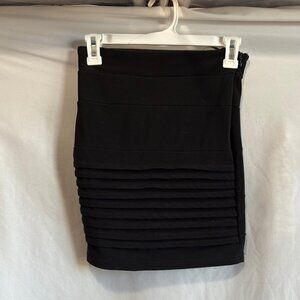 Parisian Works Black Mini Pencil Skirt with Pleated Detail SM396